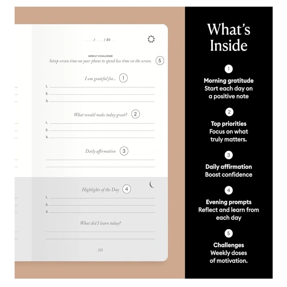 NWT The Five-Minute Journal Book in Ivory Intelligent Change from Revolve - Picture 10 of 14